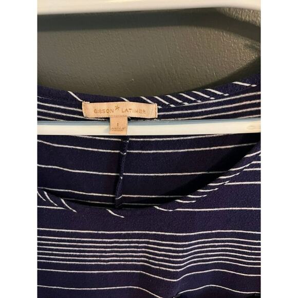 gibson latimer navy and white stripped comfortable dress size L - Picture 2 of 7